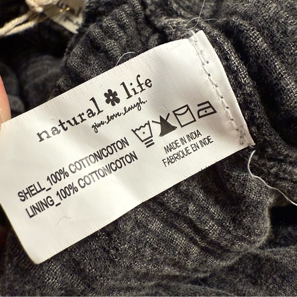 NWT! NATURAL LIFE Women’s XL Dakota Tie Overall Washed Black Boho Jumper - Picture 7 of 7